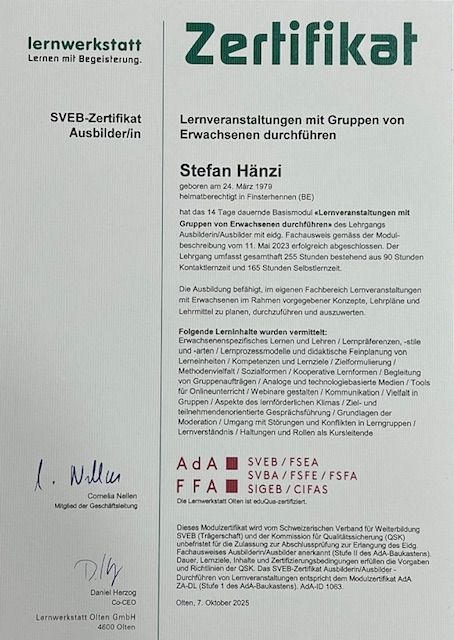 SVEB 1 Stefan Hänzi